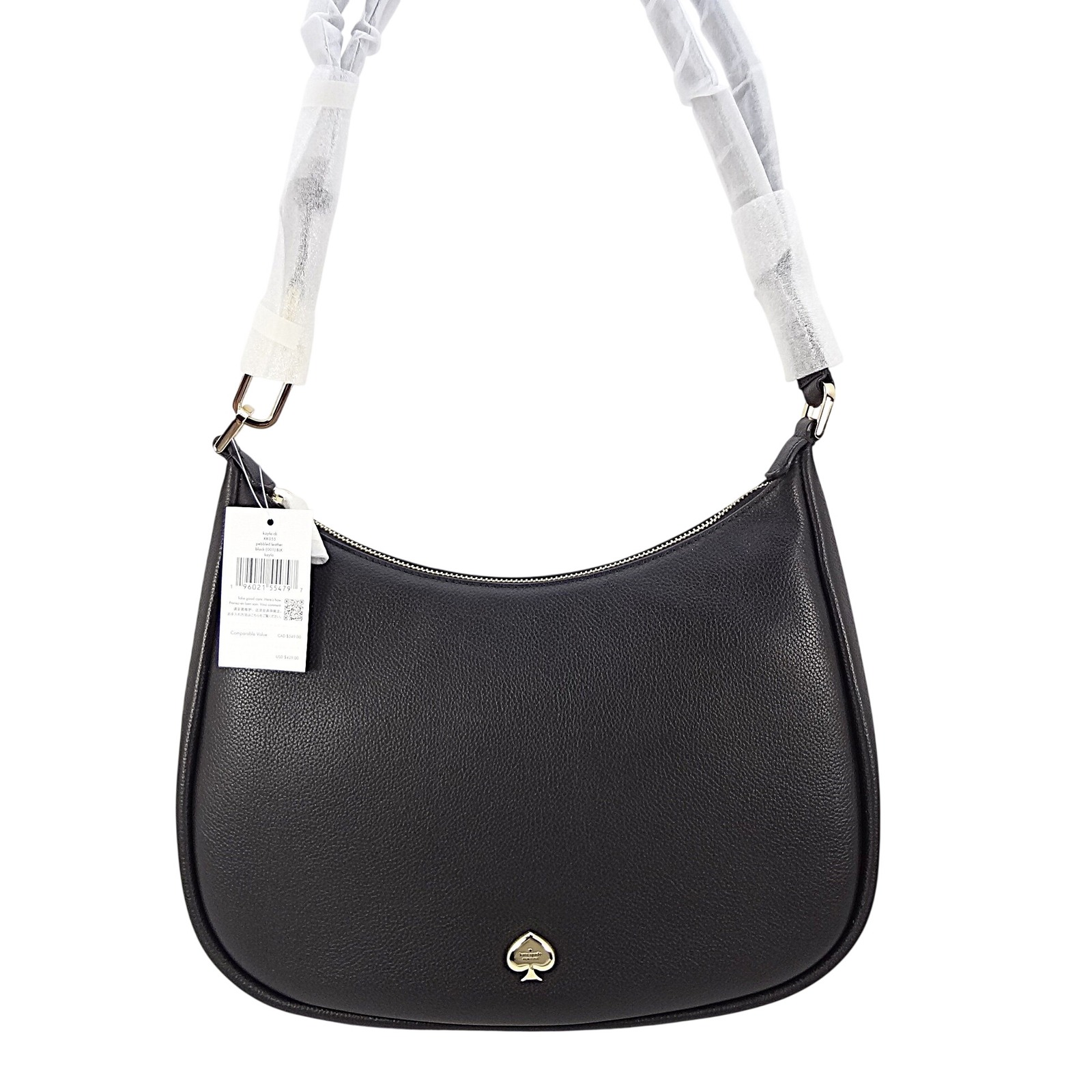 Kate Spade Kayla Black Pebbled Leather Hobo Shoulder Bag Kk055 New With Tags